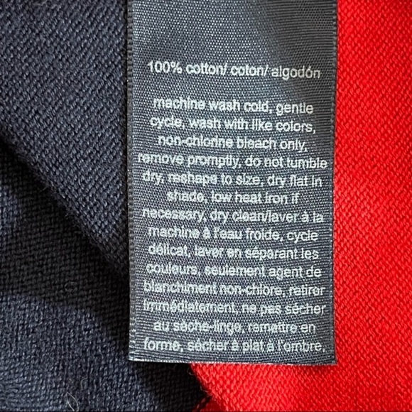 TOMMY HILFIGER Navy Red Stripe Mixed Print Sweater - Picture 11 of 12